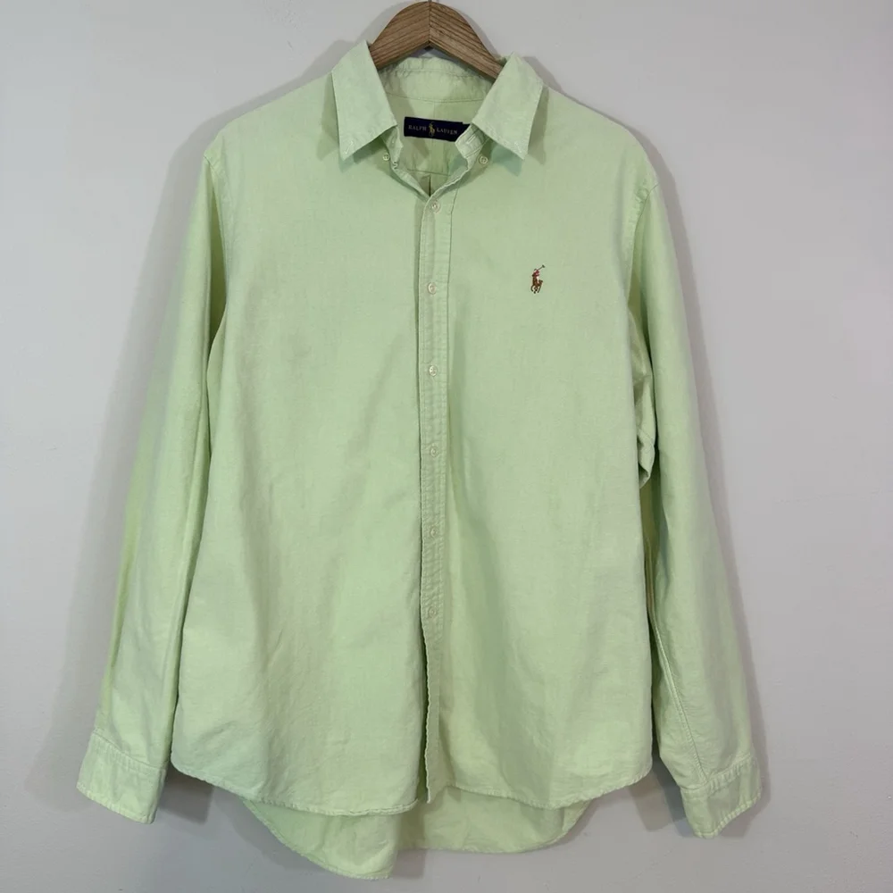 RALPH LAUREN Mint Light Green Long Sleeve Button-Down Shirt Size XL